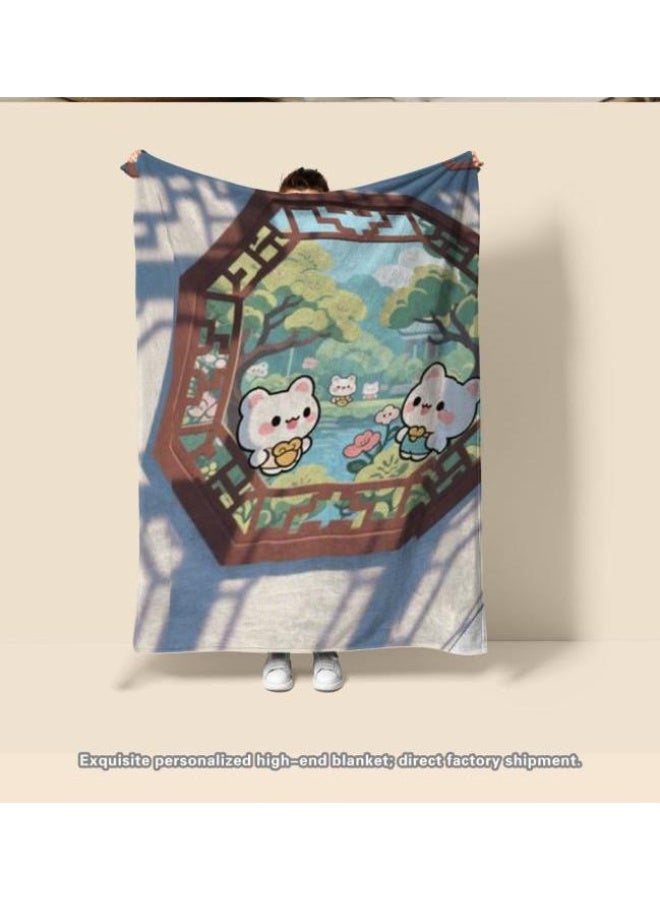 general Baby and children's cartoon flannel thin blanket (warm and comfortable, suitable for sleep, game use) 70cm*100cm - Image 1