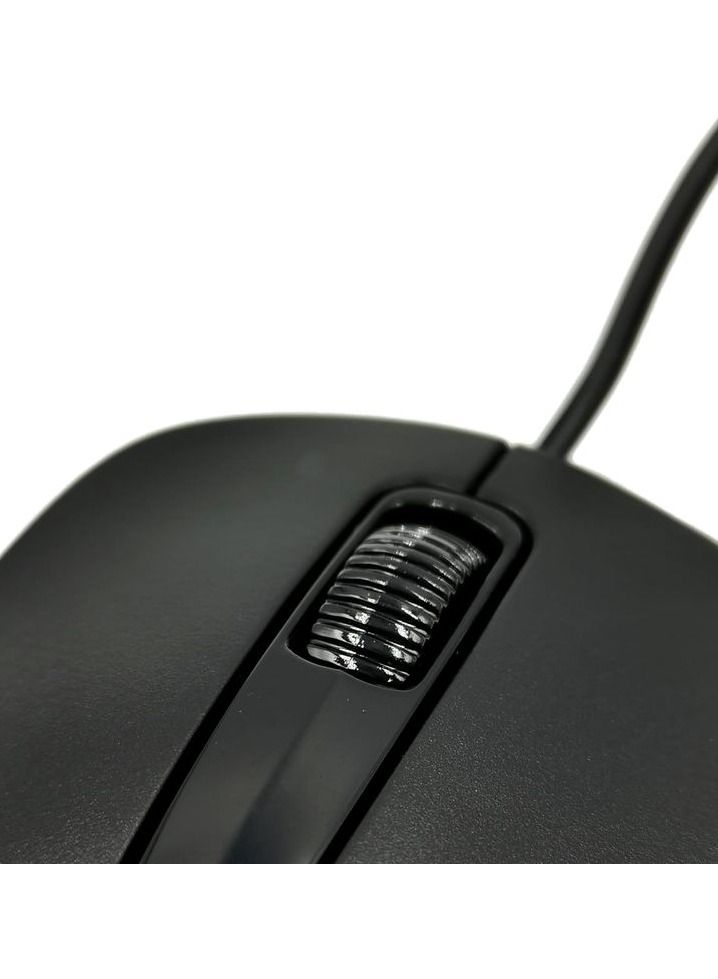 جينيس ماوس سلكي مع 3 أزرار يدوية عجلة تمرير سريعة الحركة ومستشعر بصري يعمل على معظم الأسطح باللون الأسود - Image 3