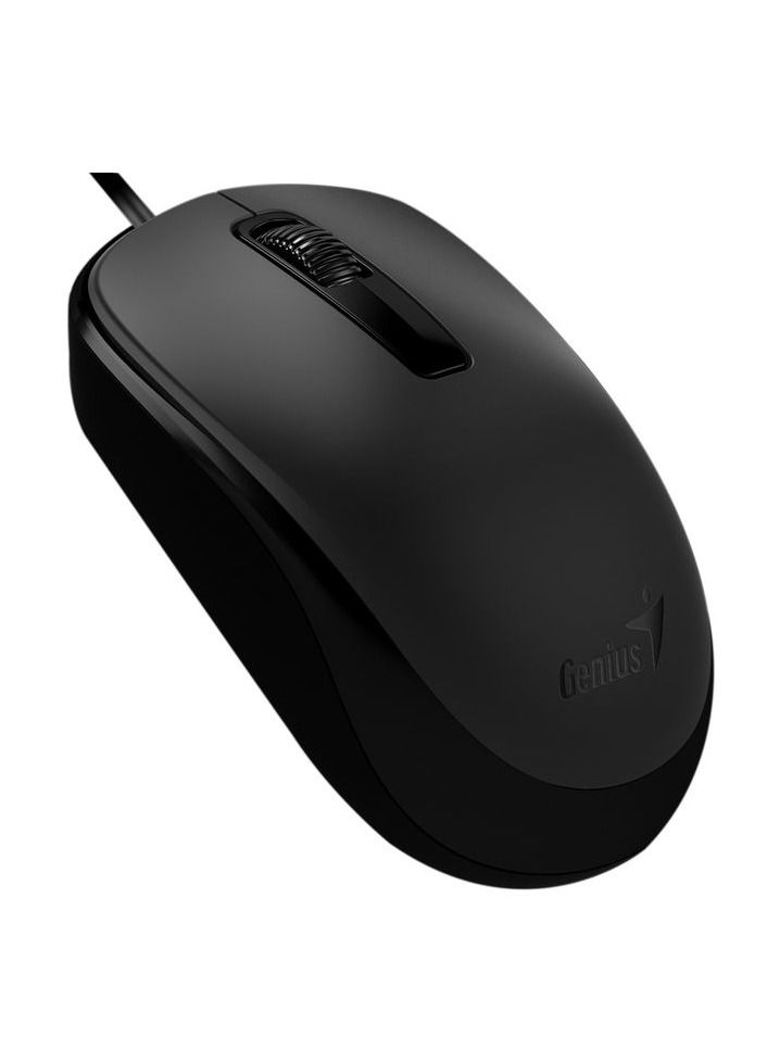 جينيس ماوس سلكي مع 3 أزرار يدوية عجلة تمرير سريعة الحركة ومستشعر بصري يعمل على معظم الأسطح باللون الأسود - Image 5