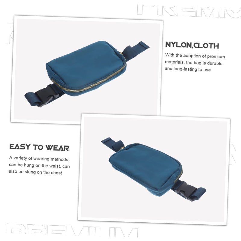 Dark Blue Women Waist Fanny Pack For Phone Gym Jogging Biking Outdoor Adventures - Image 4