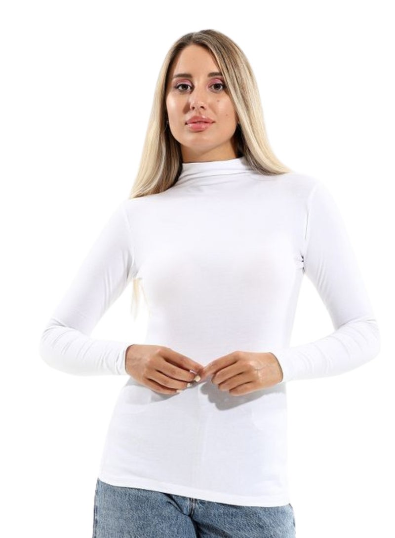 Cottonil Pack of 3 Women's High Neck Long Sleeve Undershirts, Cotton Lycra Basic Top - Image 2