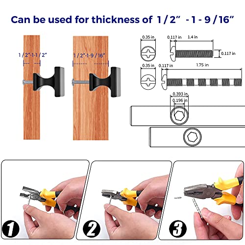 Ravinte Cabinet Knobs Matte Black Square Knobs for Cabinets and Drawers Cabinet Hardware Kitchen Cabinet Knobs 10 Pack - Image 4