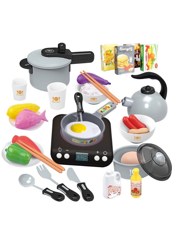 LOOFI Kids Kitchen Playset – Pressure Cooker, Pots, Food Pieces & Cooking Utensils – Educational Gift for Creativity & Motor Skills Development - Shape 1 - Image 1