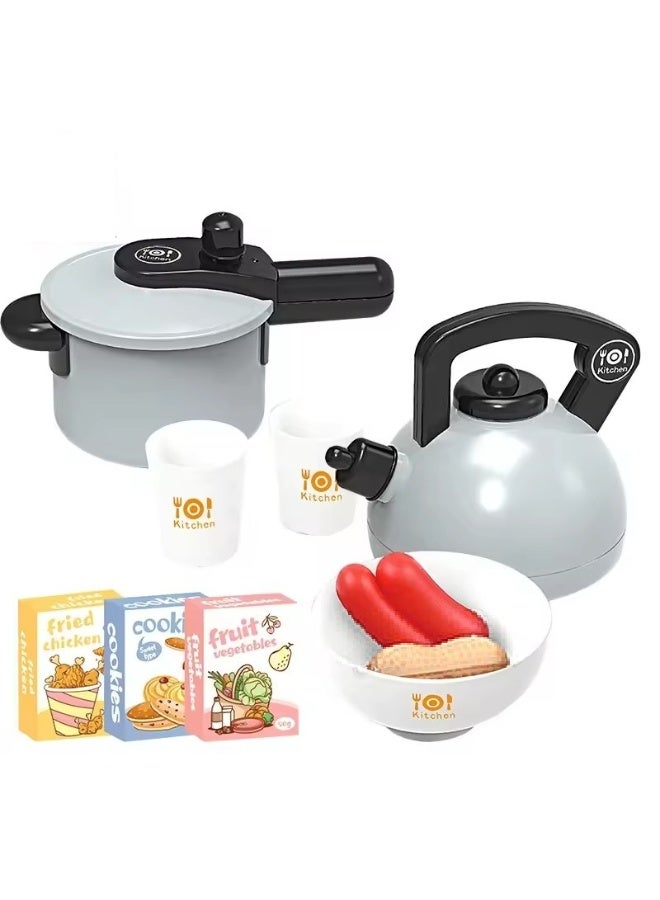 LOOFI Kids Kitchen Playset – Pressure Cooker, Pots, Food Pieces & Cooking Utensils – Educational Gift for Creativity & Motor Skills Development - Shape 1 - Image 4