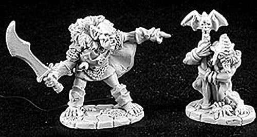 Reaper Miniatures Goblin Leader and Shaman Miniature Figurine 25mm Heroic Scale Dark Heaven Legends - Image 1