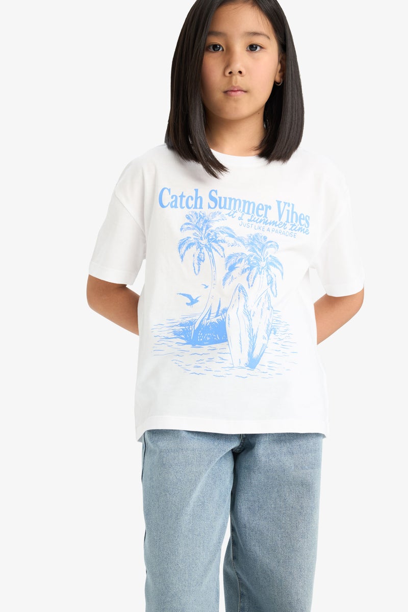 ديفاكتو تي شيرت مريح بأكمام قصيرة للبنات - Image 3