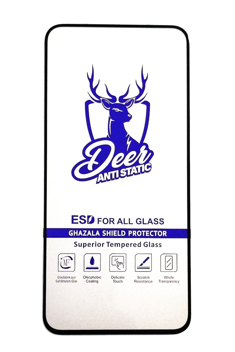 Deer Samsung Galaxy A55 / A35 Deer ESD Anti Static 9H Premium Tempered Glass Screen Protector With Black Frame  - Image 1