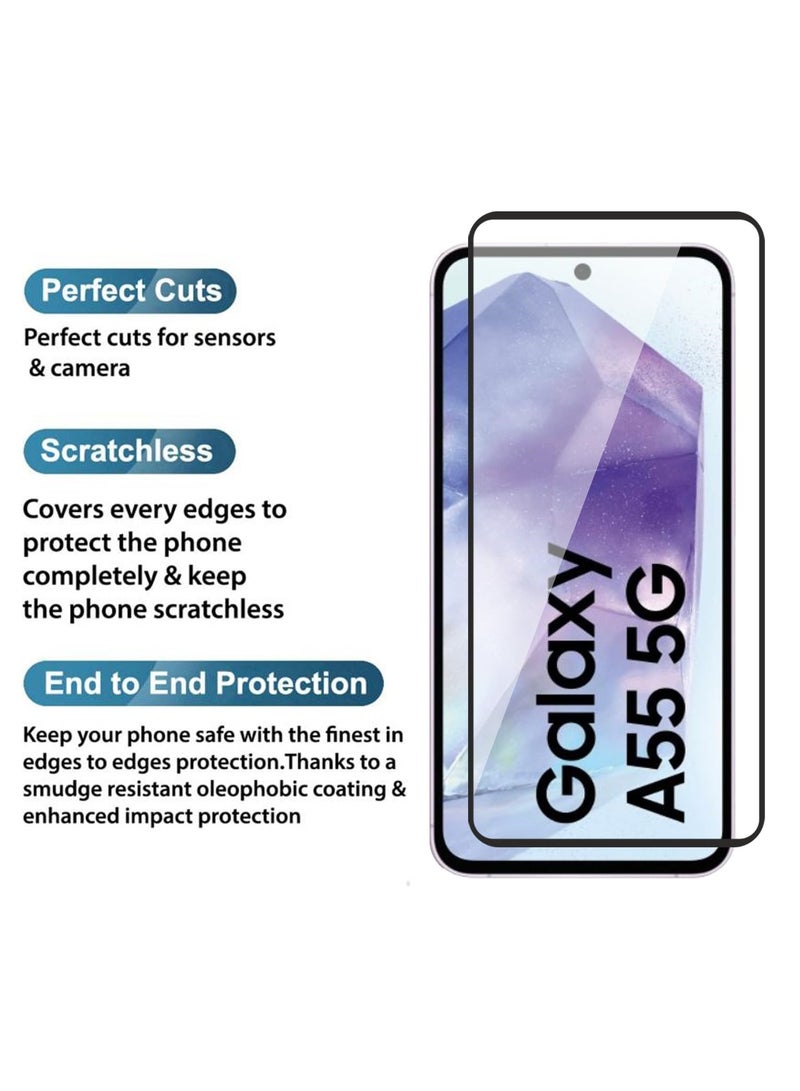 Deer Samsung Galaxy A55 / A35 Deer ESD Anti Static 9H Premium Tempered Glass Screen Protector With Black Frame  - Image 2