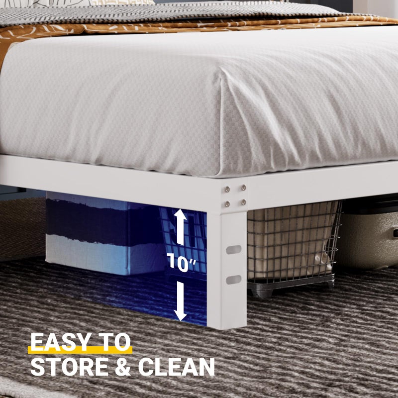 Avenco Metal Platform Bed Frame Twin Size 12 Inch â€“ Noise Free Quiet Design, Heavy Duty Steel Support, Under Bed Storage, Easy Assembly, No Box Spring Needed - Image 3