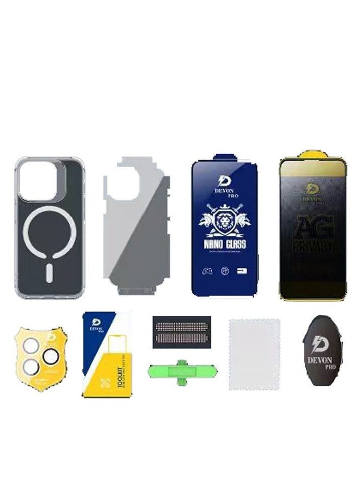 Devon iPhone 15 Protection (Privacy Cover) MagSafe 10in1 Package [iPhone Protection Package] The strongest complete protection for your phone ever - Image 2
