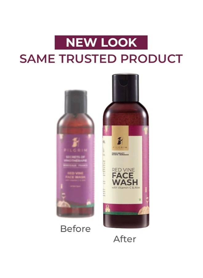 PILGRIM French Red Vine Face Wash with Vitamin C And goodness of Aloe for Anti Ageing And Dark Spots Face wash for dry skin  Face cleanser for dry skin  Men and Women|100ml  - Image 2