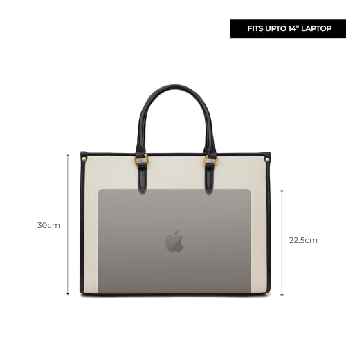 Miraggio Denice 2.0 Laptop Tote Bag For Women With Adjustable & Detachable Strap | Fits Upto 14 Inch Laptop | Office Bag For Women Stylish - Image 3
