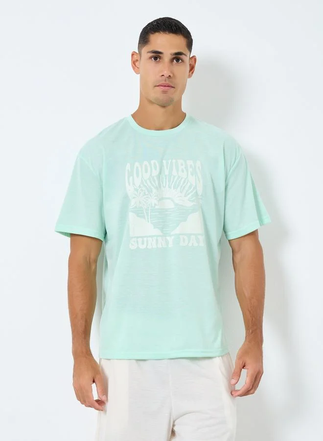 Styli Styli Men Graphic Print T-Shirt and Shorts Set