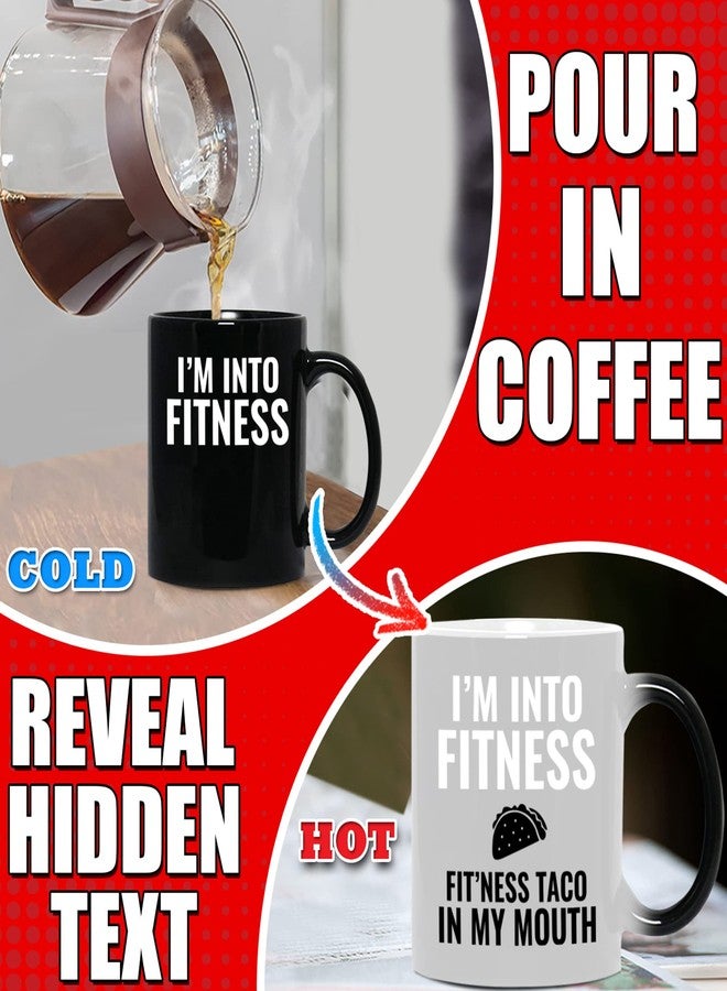 GR8AM Color-Changing Tea Mug 12oz - I'm into Fitness, Fit'ness Taco in My Mouth - Cute Coffee Mugs for Women or Cool Cups for Men. Best Ceramic Coffee Cups & Coffee Stuff for Xmas - Image 3