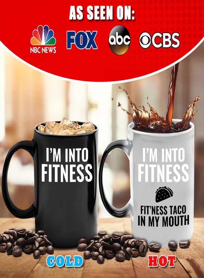 GR8AM Color-Changing Tea Mug 12oz - I'm into Fitness, Fit'ness Taco in My Mouth - Cute Coffee Mugs for Women or Cool Cups for Men. Best Ceramic Coffee Cups & Coffee Stuff for Xmas - Image 4