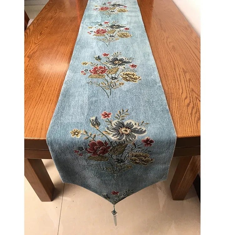 Y&D Luxury Jacquard Wedding Lace Table Runner – Elegant Party Home Dinner Table Runners for Formal Occasions - Image 3