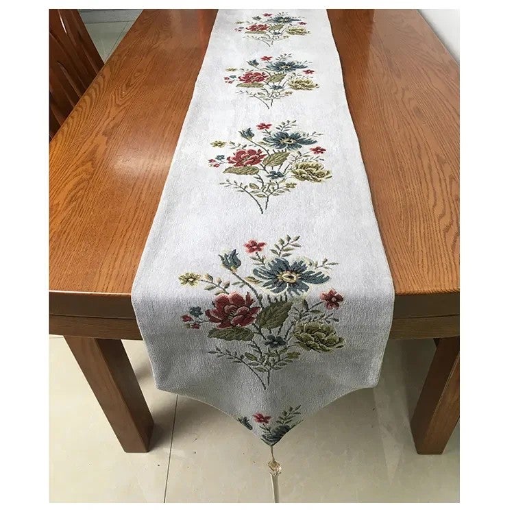 Y&D Luxury Jacquard Wedding Lace Table Runner – Elegant Party Home Dinner Table Runners for Formal Occasions - Image 4