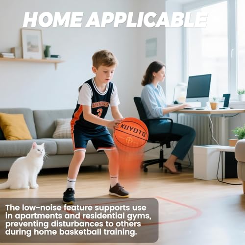 KUYOTQ Size 5 Silent Basketball with Soft Cloth Cover, No Shedding, No Residue, Durable Quiet Indoor Training Basketball, for Apartments & Home Gyms, No Pump Needed - Image 4