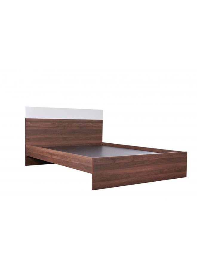 DANUBE HOME سرير Allano الجديد مقاس 150 × 200 كوين، تصميم قوي وحديث، هيكل سرير خشبي مزدوج، أثاث أسرة هادئة ومريحة، الطول 202 × العرض 152 × الارتفاع 100 سم، خشب الجوز الداكن والأبيض  - Image 3