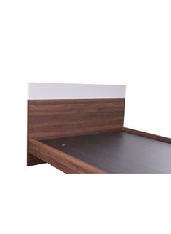 DANUBE HOME سرير Allano الجديد مقاس 150 × 200 كوين، تصميم قوي وحديث، هيكل سرير خشبي مزدوج، أثاث أسرة هادئة ومريحة، الطول 202 × العرض 152 × الارتفاع 100 سم، خشب الجوز الداكن والأبيض  - Image 4