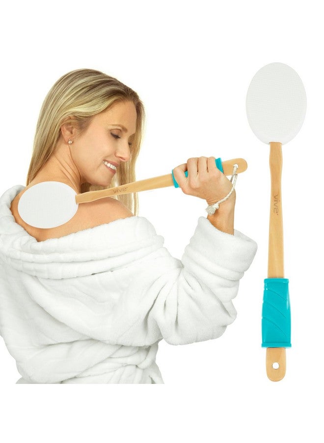 VIVE Lotion Applicator For Back Feet (17.5") Self Washer Beauty Shower Sponge Long Handle Cream Wand For Elderly Women Apply Medicine Skin Cream Body Wash Sunscreen Easy To Clean - Image 2