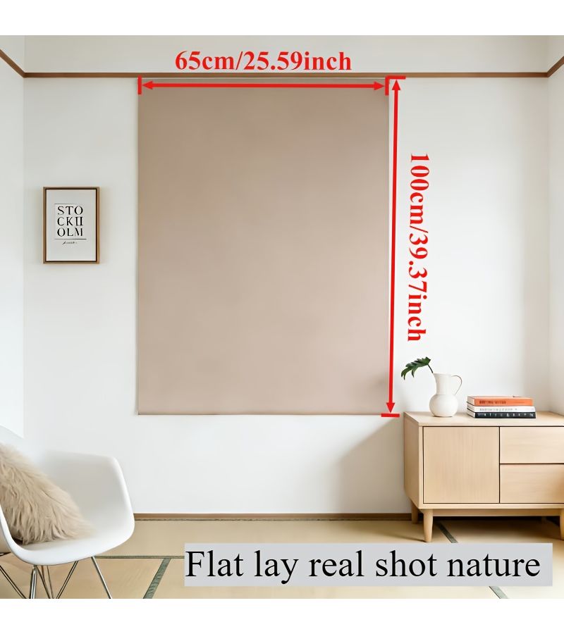 Portable Self Adhesive Blackout Curtains Fully Light Blocking Easy to Install Ash Grey 55.12 x 62.99 Inch Thermal Insulation Energy Saving Curtain For Bedroom Living Room Office Kitchen Window - Image 3