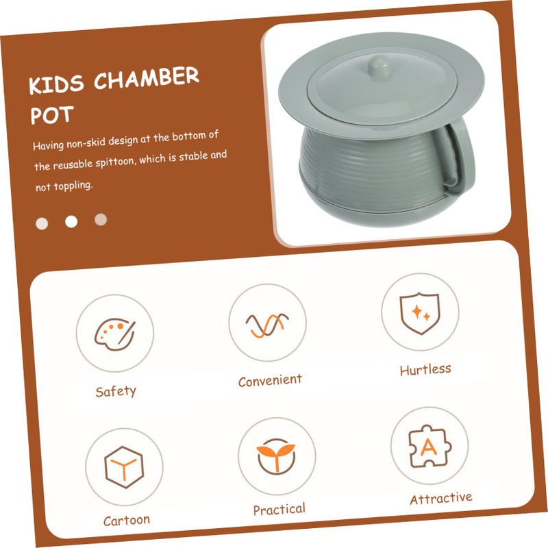 Portable Bedside Urinal Pot With Lid Handle And Brush Easy Clean Spittoon Design - Image 4