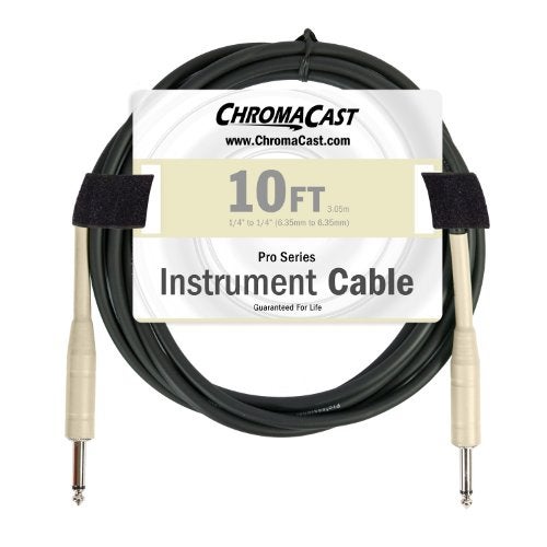 ChromaCast Vanilla Cream 10-Feet Pro Series Instrument Cable, Straight, 1/4 Inch (6.35mm) 3-pin XLR, 1 Count (Pack of 1) (CC-PSCBLSS-10VC) - Image 1