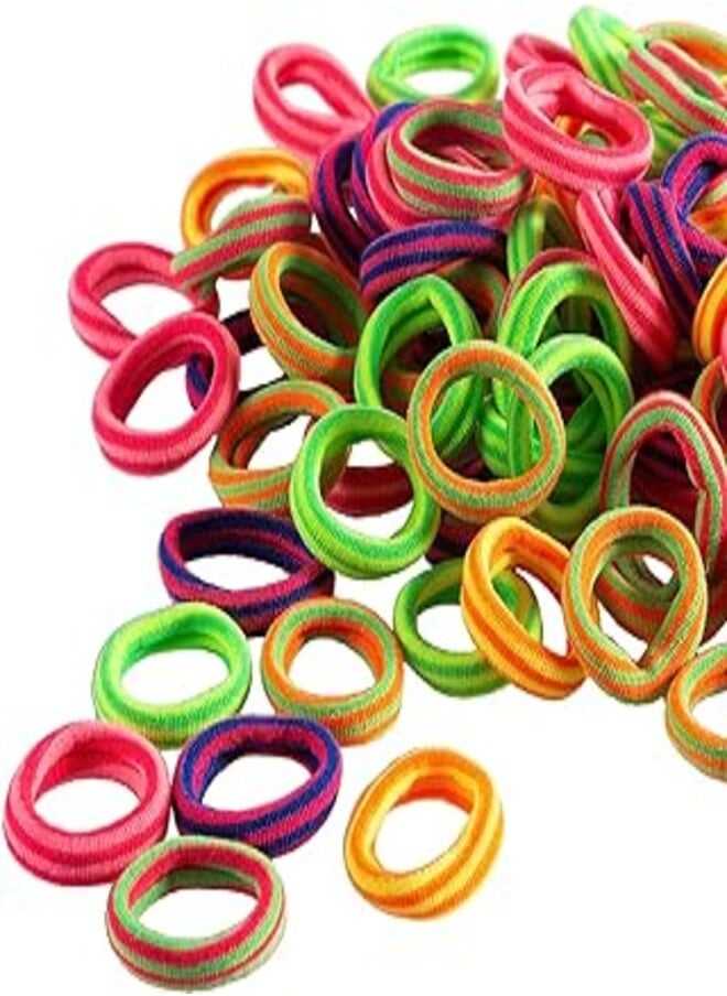 Deoot - Deoot 100 PCS Mix Colors Stripe Cute Elastics Kids Hair Ties No Damage Hair Bands Fashion Hair Elastics for Baby Girl Toddler - Image 1