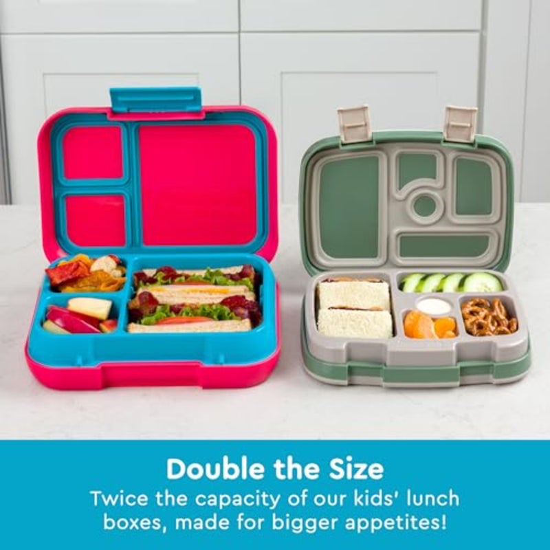- Pop 3 Compartment Lunchbox - Flame Red/Turqooise - Image 5