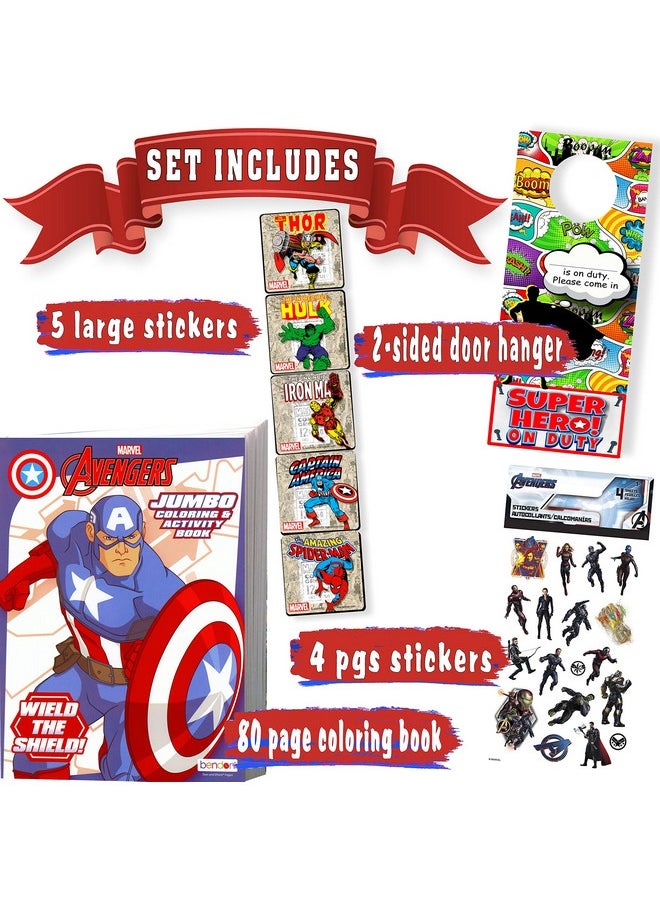 Marvel Comics - Marvel Captain America Coloring Book With Captain America Stickers Captain America Iron Man Hulk And More - Image 1