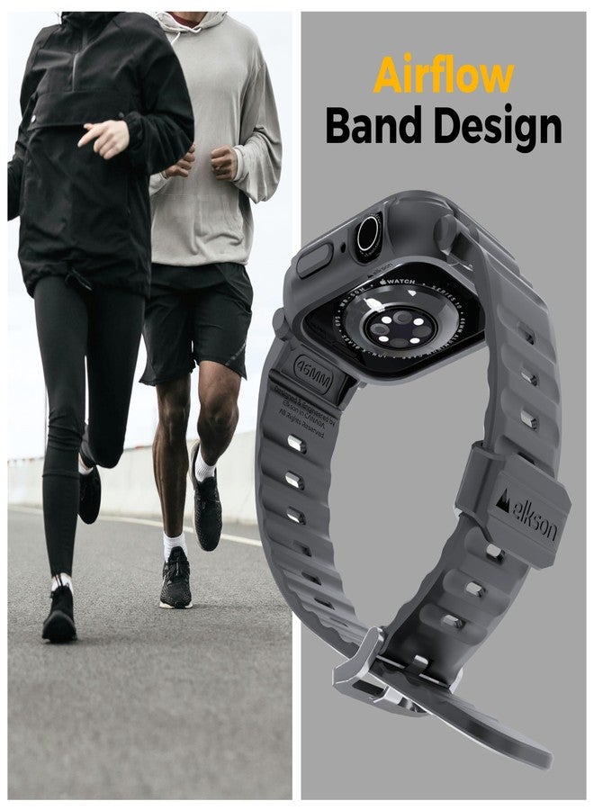 elkson Bands Case for Apple Watch Series 11/10 46mm for Men, Rugged Heavy Duty Bumper Tactical Strap Quattro Pro 2.0 Series for iWatch, Military Grade Durable Protective Cover, Shockproof, Black - Image 4