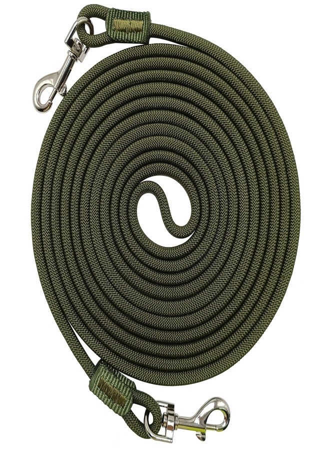 Hoanan 12/20/30 FT Tie Out Rope for Small Dogs Up to 35 Pounds, Long Cat Leash for Yard, Lightweight Tether Escape Proof Training Walking Outdoor Lead for Puppy Pets, Small Animals (30ft, Olive) - Image 1