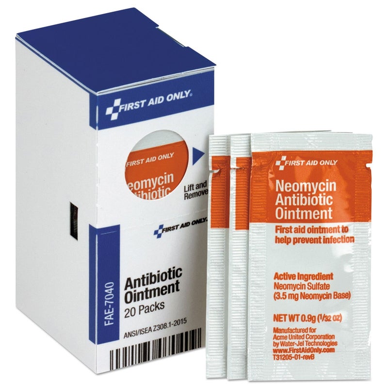 First Aid Only FAE7040 SmartCompliance Refill Antibiotic Ointment Packets 20 Count - Image 1