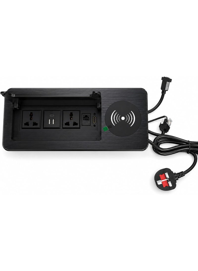 DKURVE Flip Desk Power Socket Black - Image 1