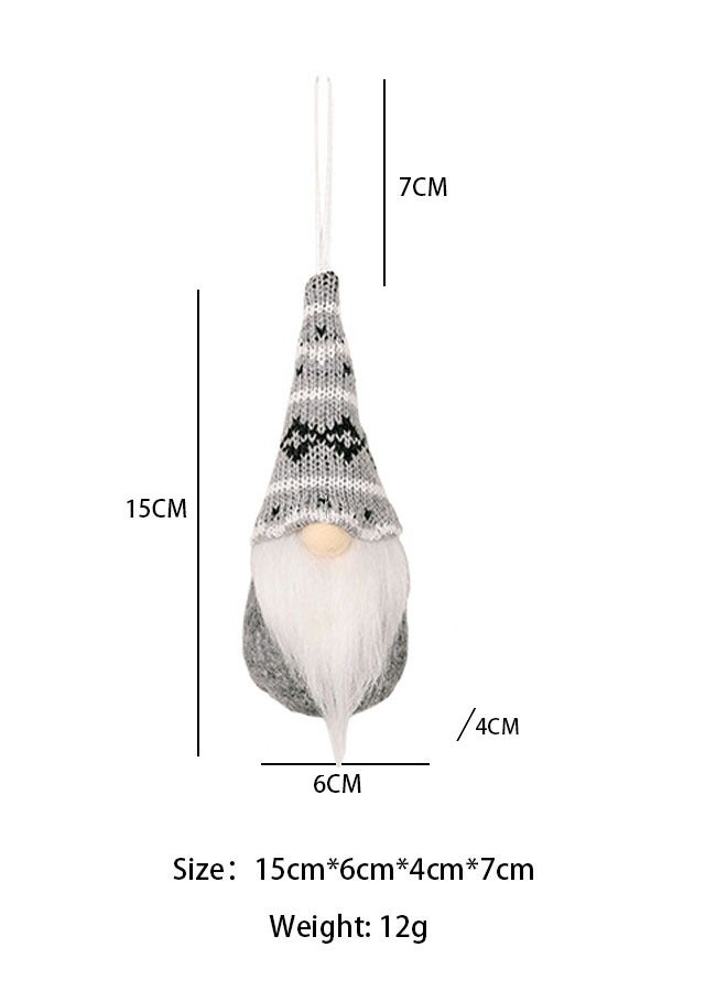 3 Pcs Faceless Gnome Decorations Faceless Plush Doll Pendant Hand Knitted Plush Elf Doll Table Home Decor Christmas (Grey) - Image 3