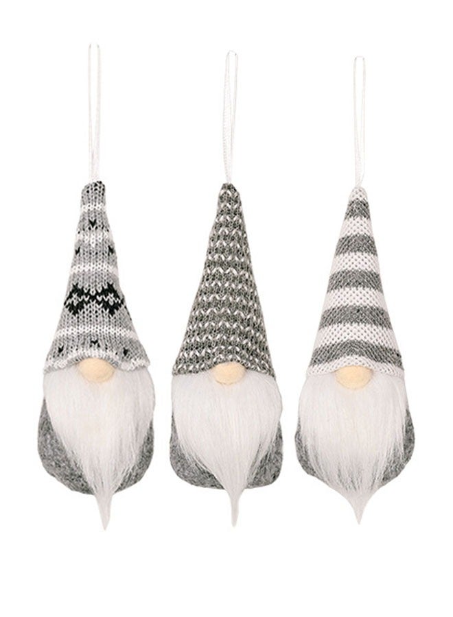 3 Pcs Faceless Gnome Decorations Faceless Plush Doll Pendant Hand Knitted Plush Elf Doll Table Home Decor Christmas (Grey) - Image 2