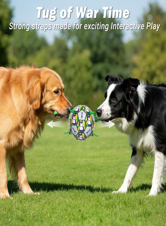PETSWEET Dog Toy Balls, Dog Soccer Ball with Straps, Interactive World Cup Soccer Ball for Medium Dogs, Water Fetch Toys, Tug-of-War, Herding Ball Toys Outdoor, Dog Birthday Toy, Green (6 Inch) - Image 5