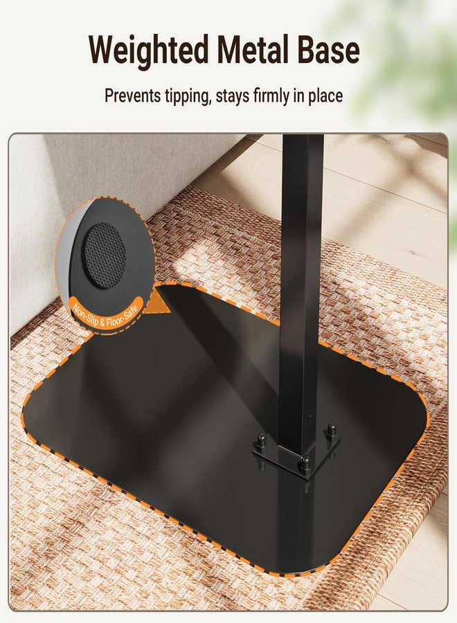 ELYKEN TV Tray Table, C-Shape Couch Desk, 360° Swivel Side Table Height Adjustable, Laptop Stand for Couch Recliner, Small Bedside Tables (Black) - Image 4