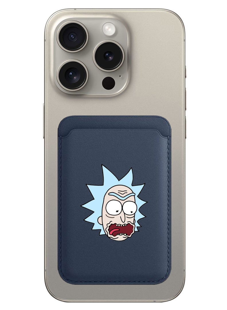 Theodor Magnetic Wallet, Compatible with MagSafe Wallet, for iPhone Wallet, for iPhone 16/15/14/13/12 Series, Not for iPhone 13/12 mini, 3 Card Holder, Vegan Leather, Navy - Rick & Martin - Image 1