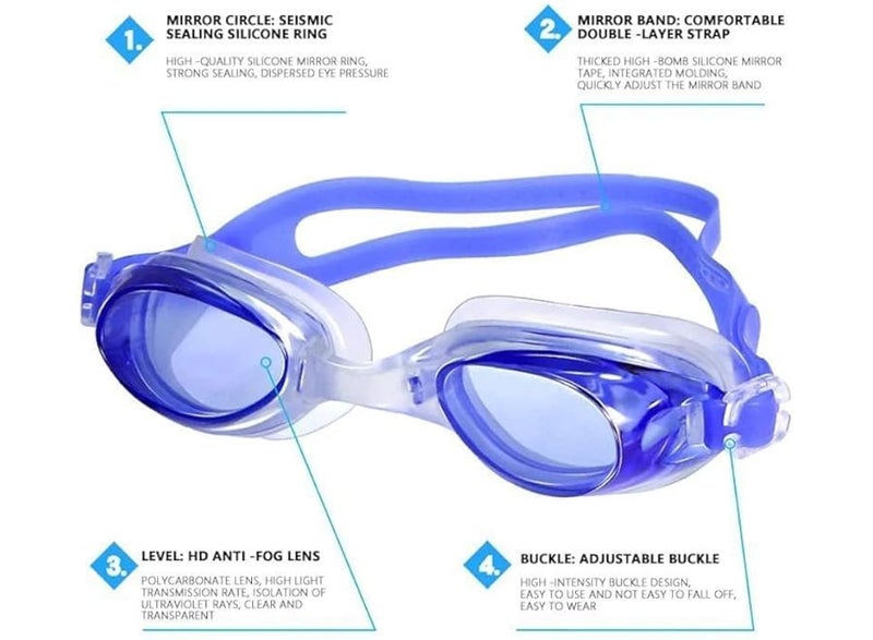 Get ready for adventure: Children's swimming goggles for an unforgettable experience. These adult-sized swimming goggles for kids offer anti-fog and UV protection without leakage, providing clear vision. - Image 4
