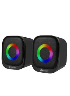 KISONLI X3 USB + AUX 3.5MM Speaker RGB Speaker for Computer, LAPTOP 3 WATT PER SPEAKER  WITH MODERN ERGONOMIC DESIGN PERFECT FOR YOUR COMPUTER  SETUP