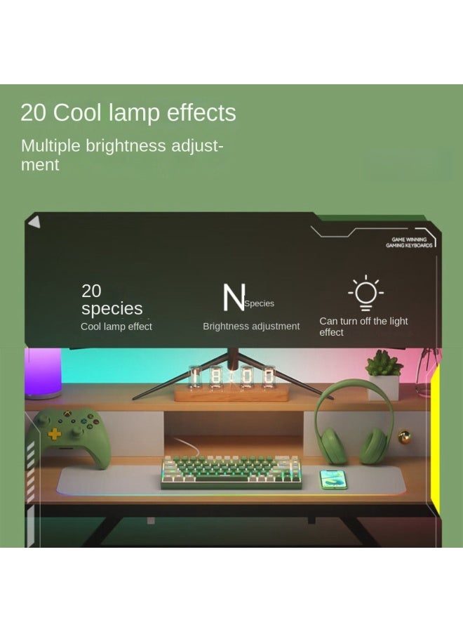 بي.أو.دب لوحة مفاتيح ميكانيكية للألعاب الرياضية الإلكترونية، قابلة للتبديل الساخن بالسلك، للاستخدام المكتبي والمنزلي، بإضاءة خلفية متعددة الألوان، بمفتاح Brown Switch - Image 4