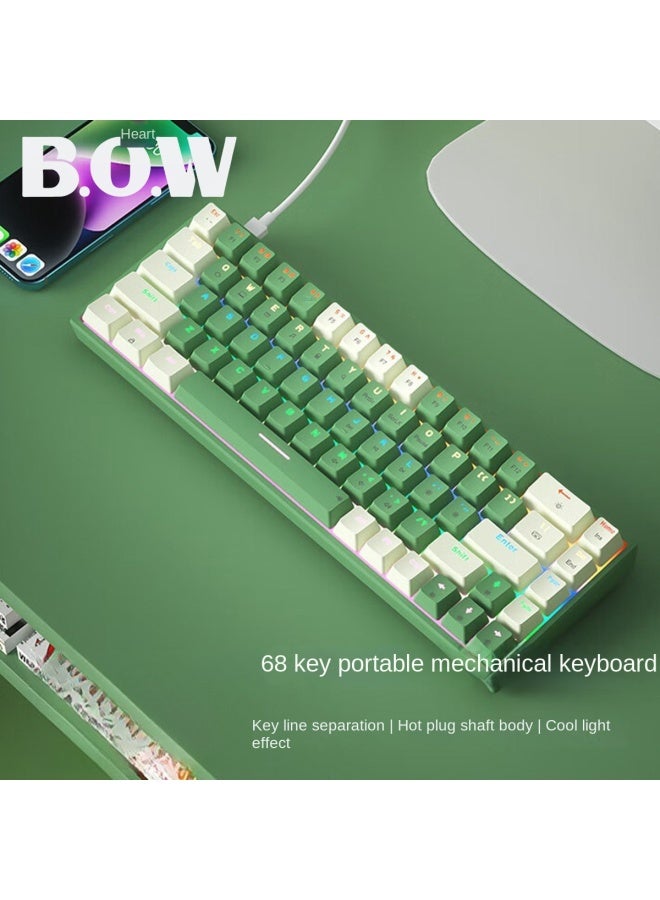 بي.أو.دب لوحة مفاتيح ميكانيكية للألعاب الرياضية الإلكترونية، قابلة للتبديل الساخن بالسلك، للاستخدام المكتبي والمنزلي، بإضاءة خلفية متعددة الألوان، بمفتاح Brown Switch - Image 1