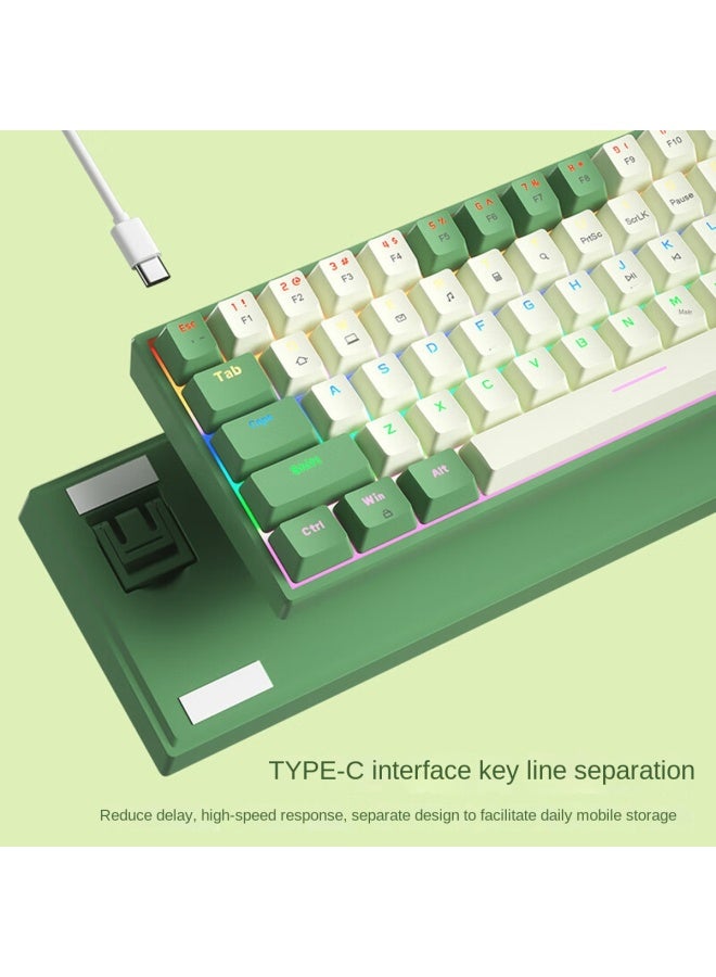 بي.أو.دب لوحة مفاتيح ميكانيكية للألعاب الرياضية الإلكترونية، قابلة للتبديل الساخن بالسلك، للاستخدام المكتبي والمنزلي، بإضاءة خلفية متعددة الألوان، بمفتاح Brown Switch - Image 3