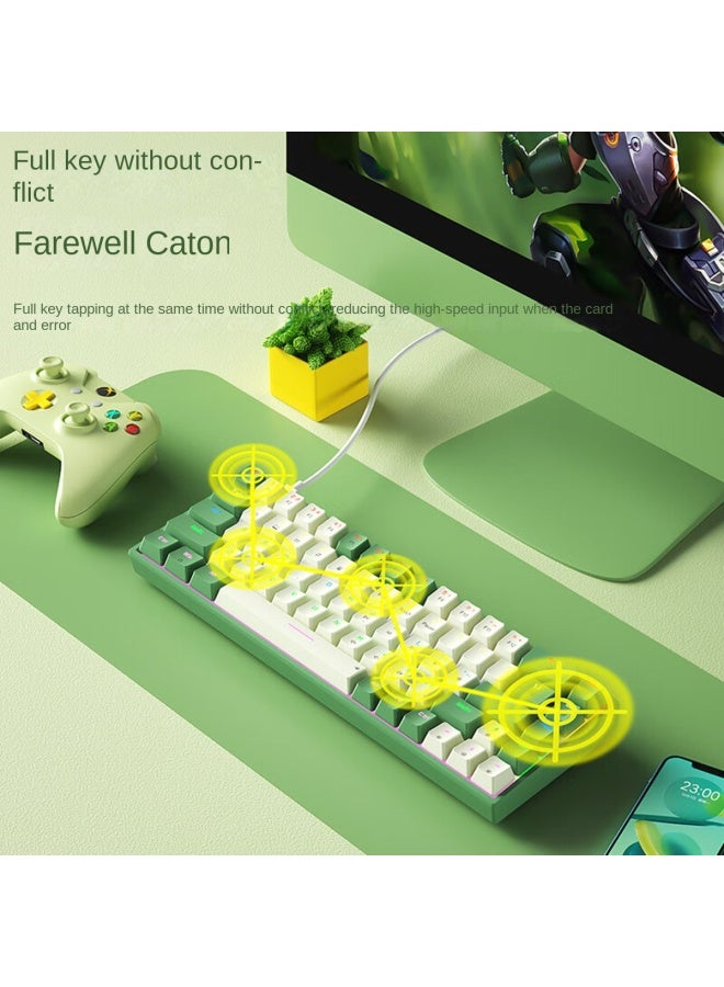 بي.أو.دب لوحة مفاتيح ميكانيكية للألعاب الرياضية الإلكترونية، قابلة للتبديل الساخن بالسلك، للاستخدام المكتبي والمنزلي، بإضاءة خلفية متعددة الألوان، بمفتاح Brown Switch - Image 5