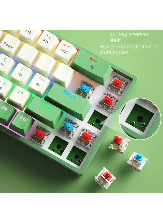 بي.أو.دب لوحة مفاتيح ميكانيكية للألعاب الرياضية الإلكترونية، قابلة للتبديل الساخن بالسلك، للاستخدام المكتبي والمنزلي، بإضاءة خلفية متعددة الألوان، بمفتاح Brown Switch - Image 2