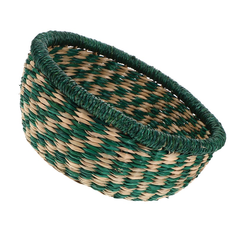2pcs Handwoven Seagrass Storage Basket for Kitchen Snacks Round Wicker Tray for Coffee Table Decorative Basket for Home Decor - Image 3