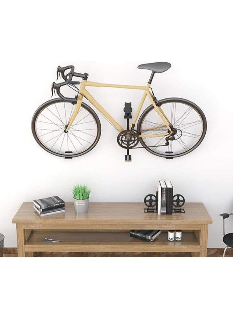 Generic Bike Wall Mount,Bicycle Hanging Rack Support Brackets,Owl Shaped Heavy Duty Garage Storage Holder,Utility Horizontal Bike Hook Stand Storage Indoor for Road,Mountain,Hybrid Bicycle-Black  - Image 4