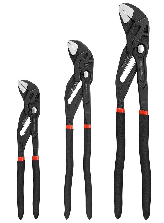 MAXPOWER 3 Pieces Pliers Wrench 7 inch 10 inch 12 inch - Image 1